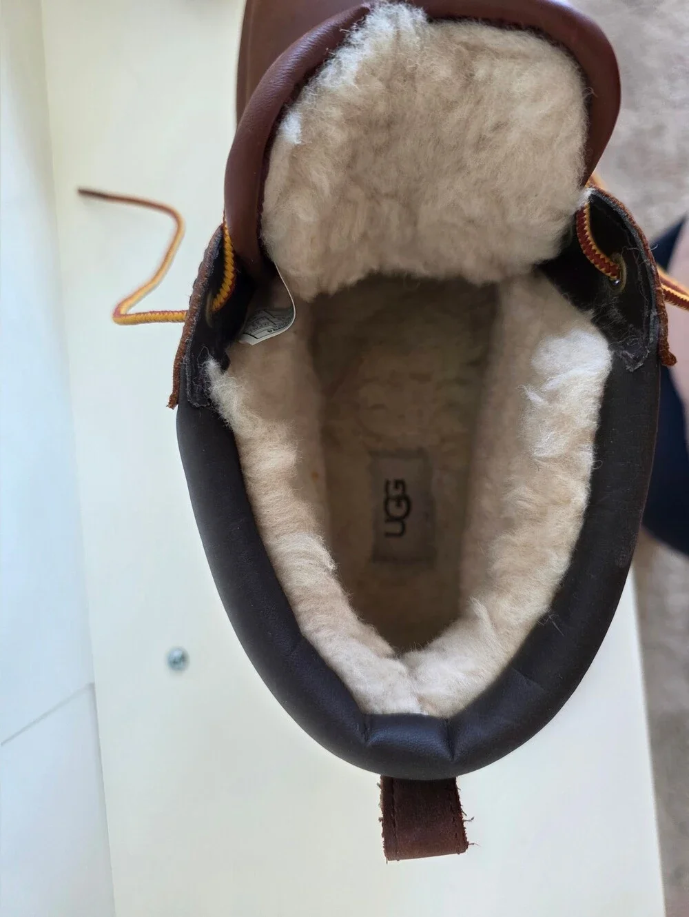 UGG Brown Leather Ankle Chukka Boots with Cream Sole